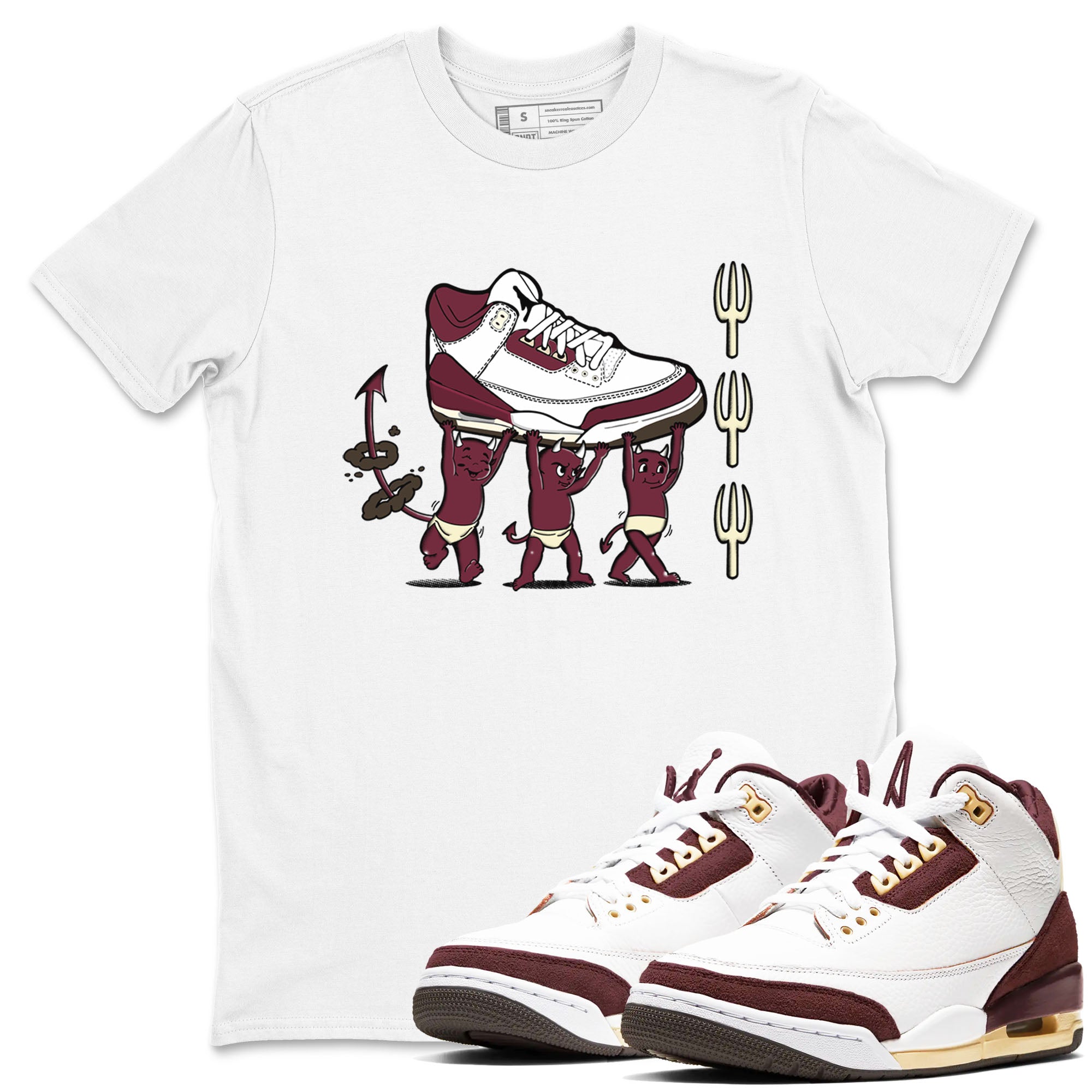 Devil Babies snkmatch Tees - Air Jordan 3 A Ma Maniere x Burgundy Crush