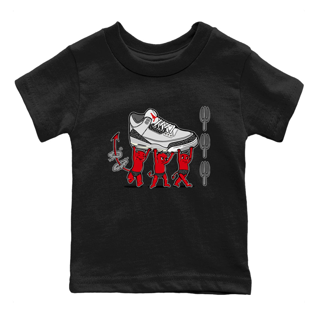 Devil Babies snkmatch Tees Kids - Air Jordan 3 Cement Grey