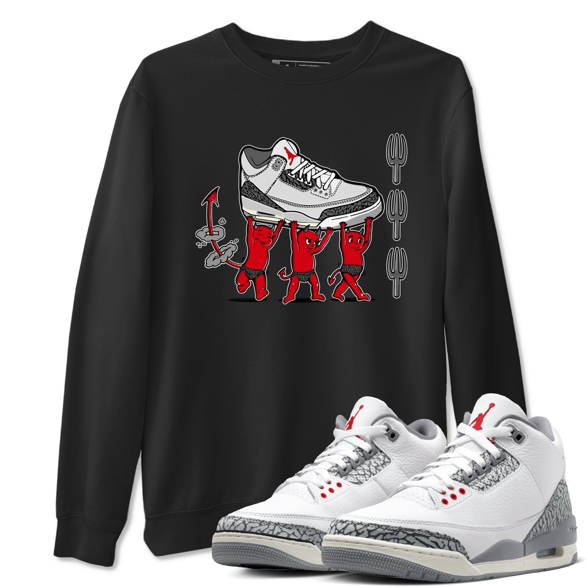 Devil Babies snkmatch Tees - Air Jordan 3 Cement Grey