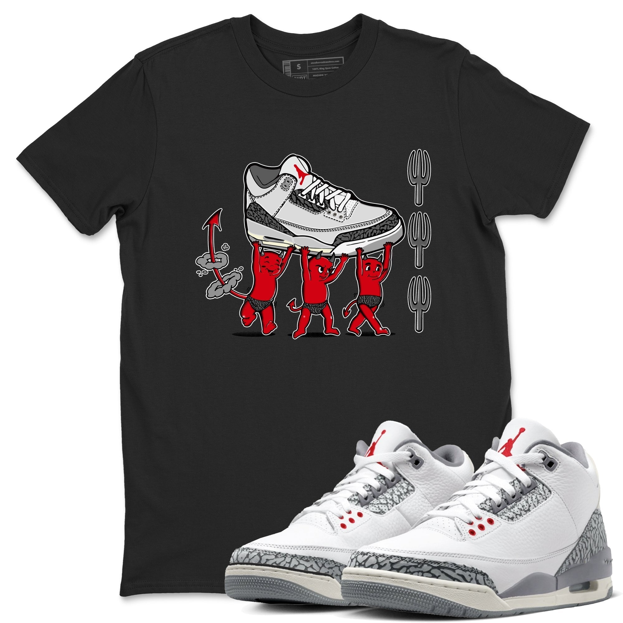 Devil Babies snkmatch Tees - Air Jordan 3 Cement Grey