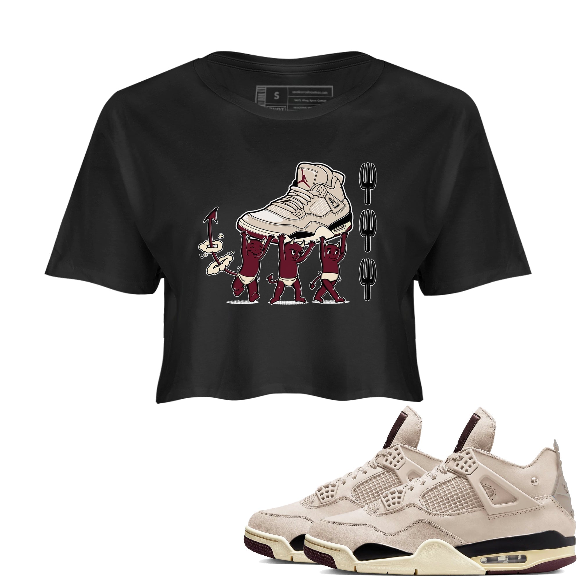 Devil Babies snkmatch Women's Top - Air Jordan 4 A Ma Maniere x Fossil Stone
