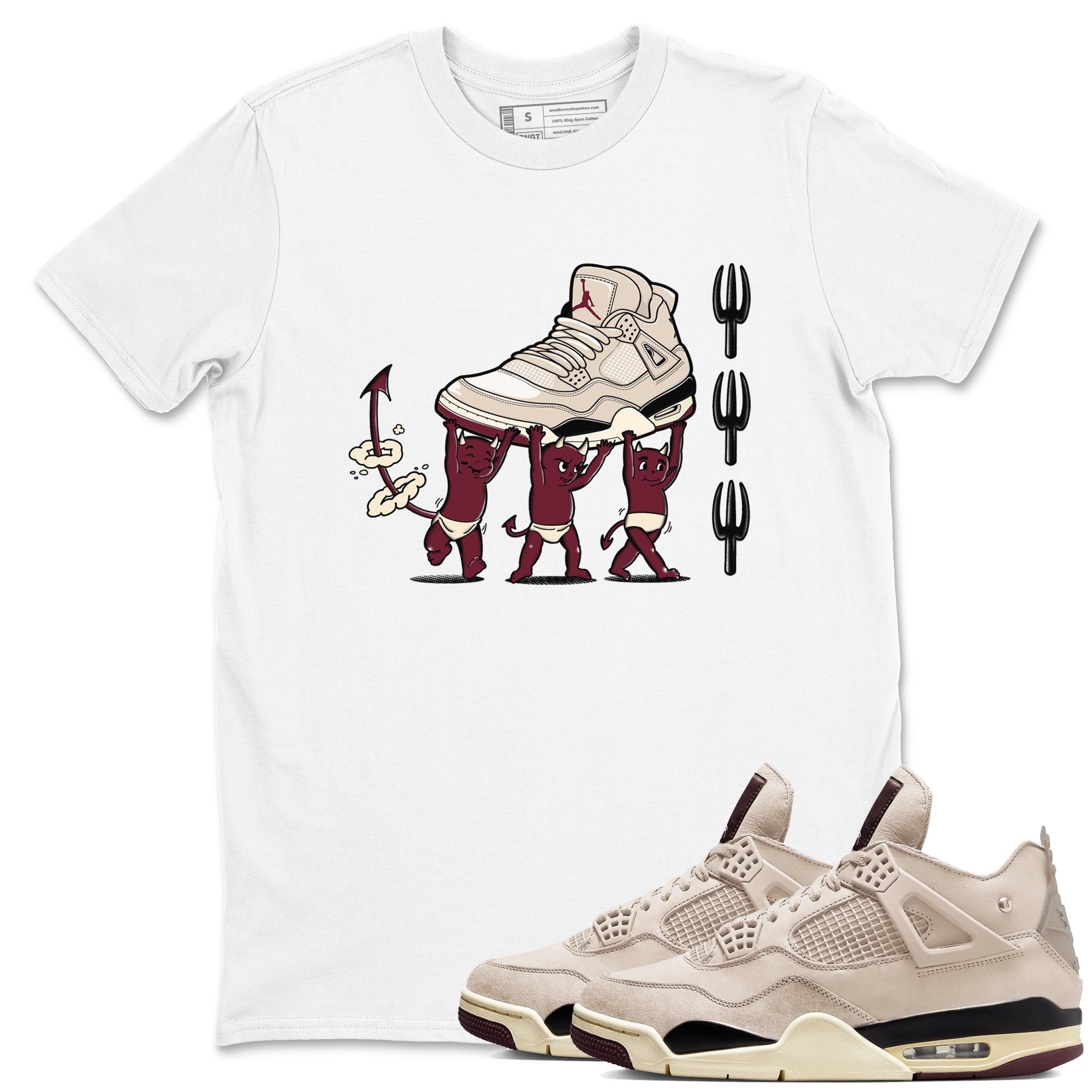 Devil Babies snkmatch Tees - Air Jordan 4 A Ma Maniere x Fossil Stone
