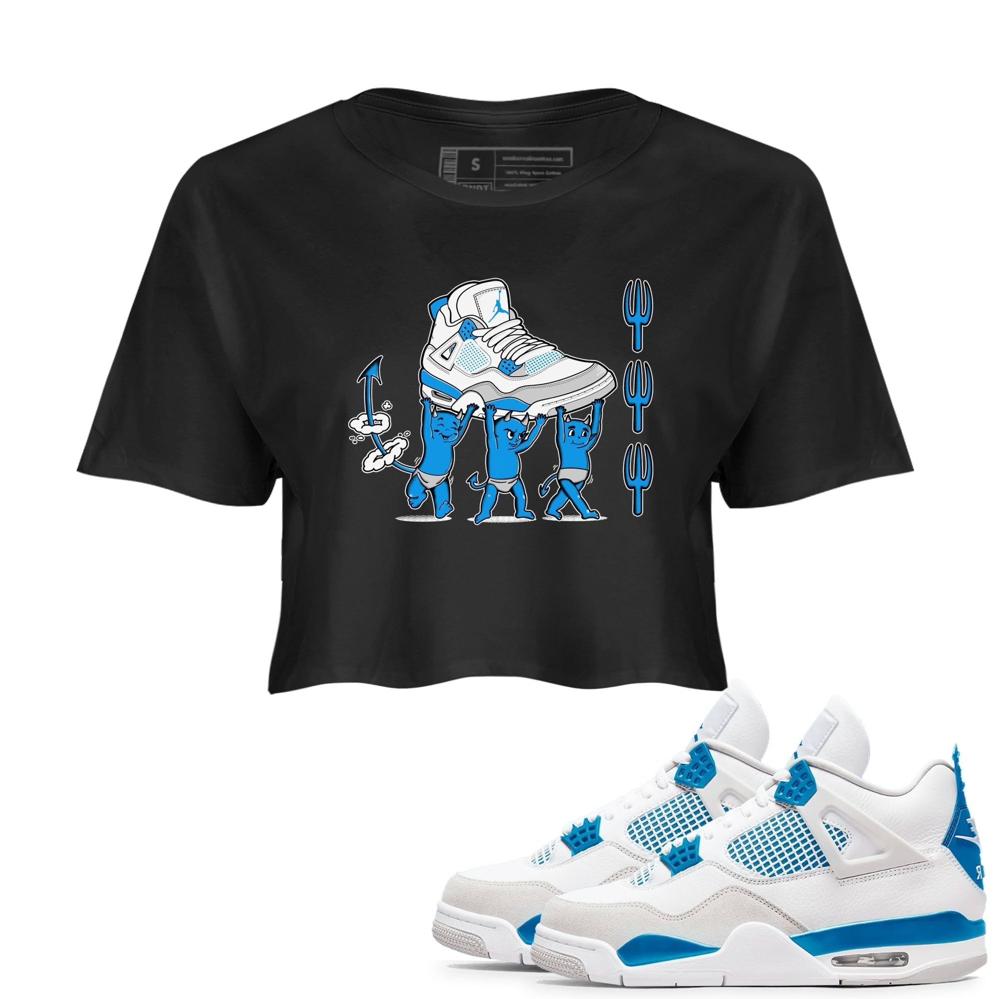 Devil Babies snkmatch Women's Top - Air Jordan 4 Military Blue