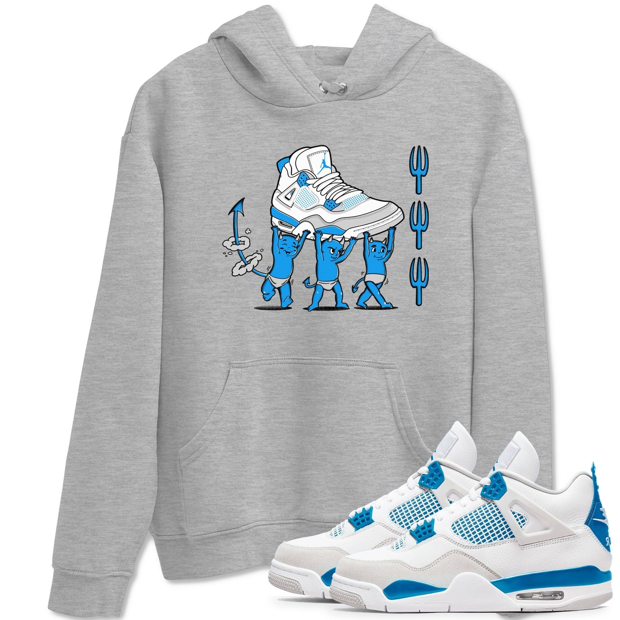 Devil Babies snkmatch Tees - Air Jordan 4 Military Blue