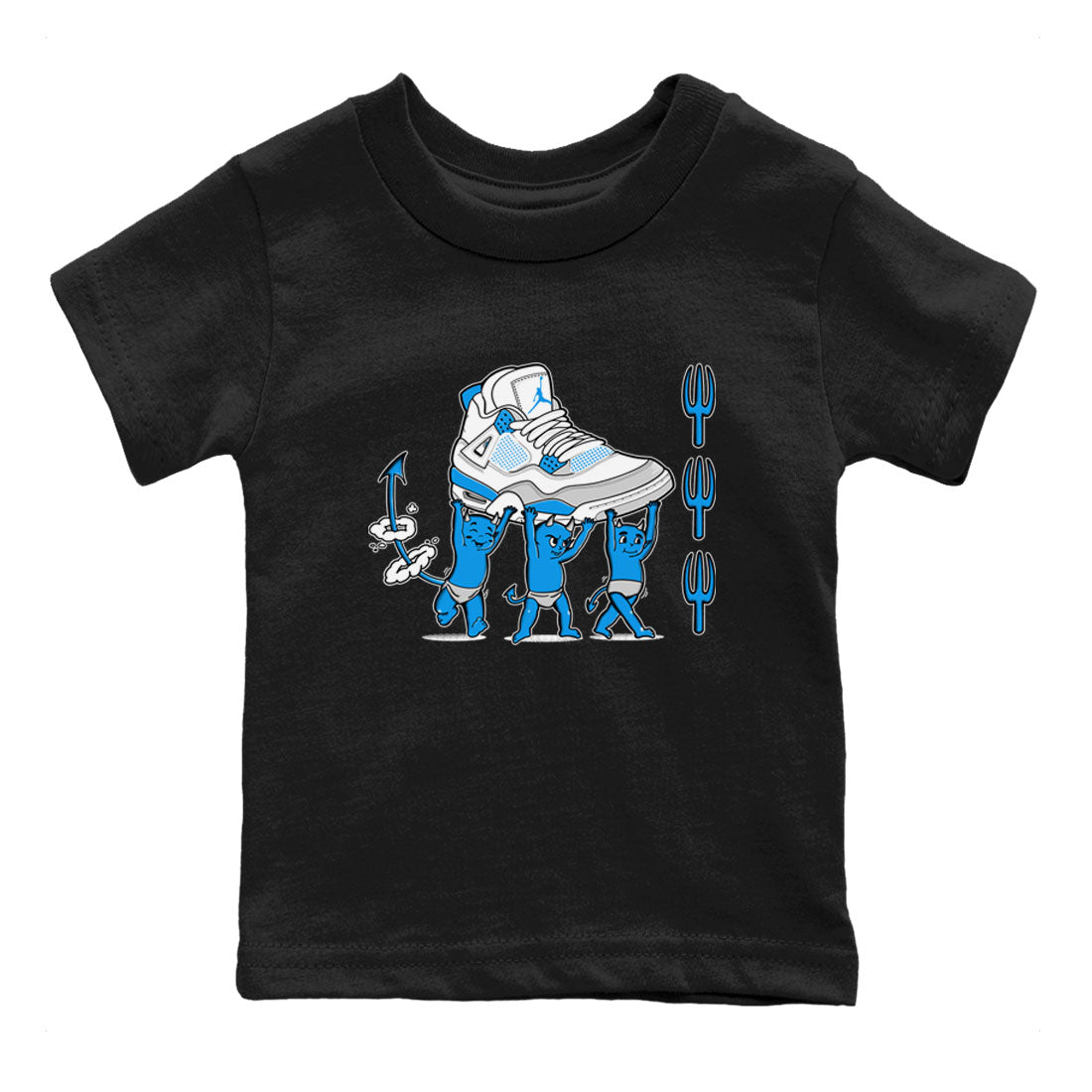 Devil Babies snkmatch Tees Kids - Air Jordan 4 Military Blue