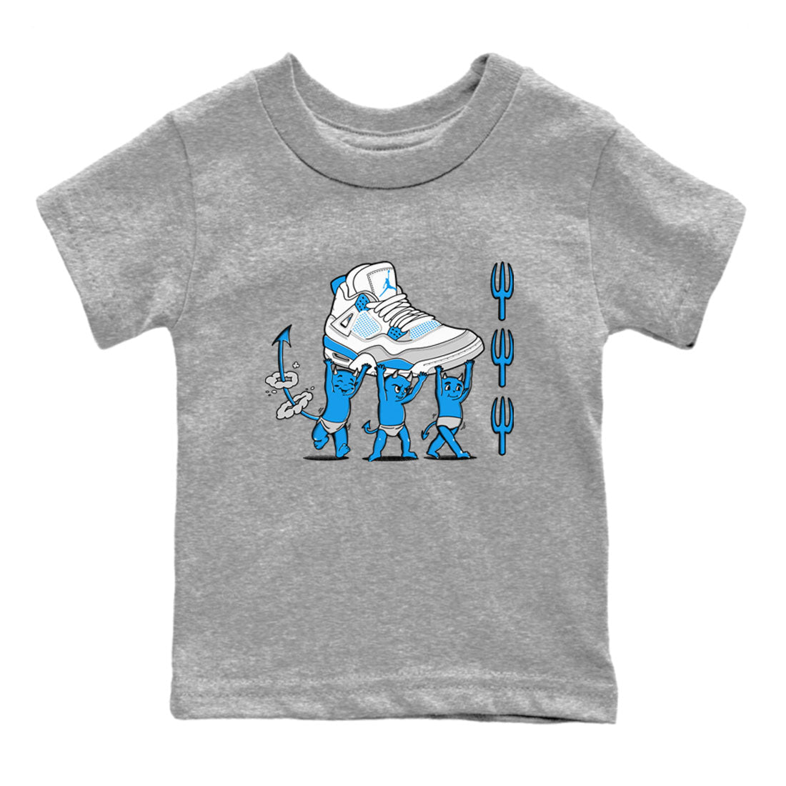 Devil Babies snkmatch Tees Kids - Air Jordan 4 Military Blue