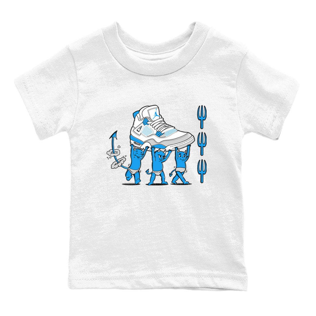 Devil Babies snkmatch Tees Kids - Air Jordan 4 Military Blue