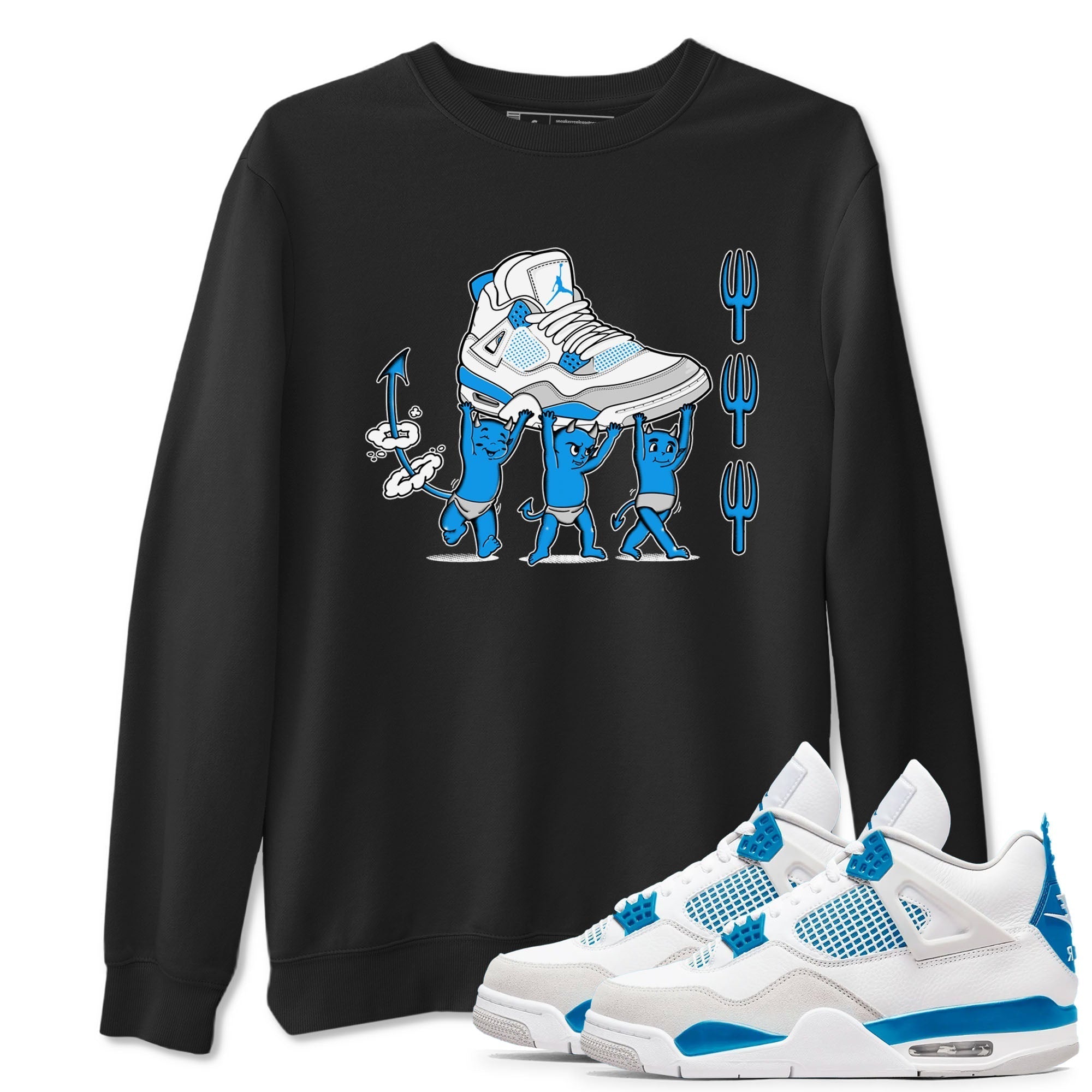 Devil Babies snkmatch Tees - Air Jordan 4 Military Blue