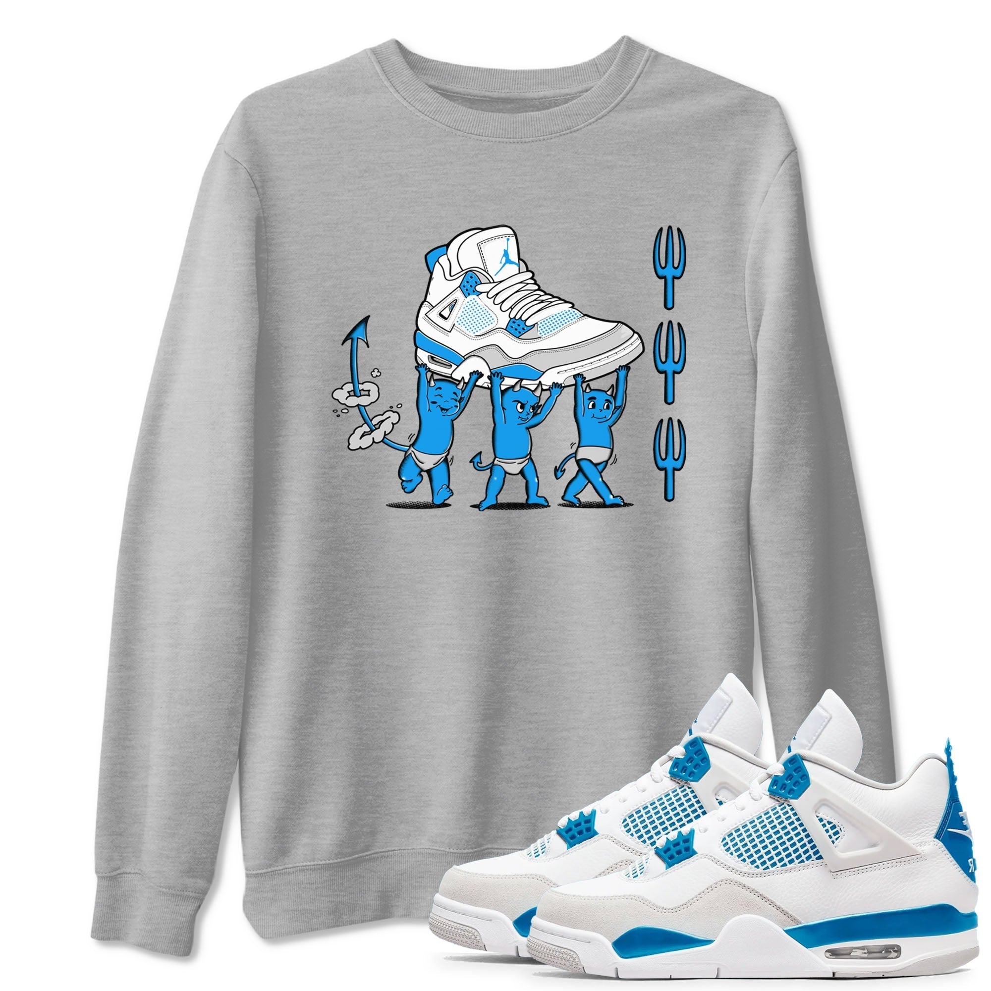 Devil Babies snkmatch Tees - Air Jordan 4 Military Blue
