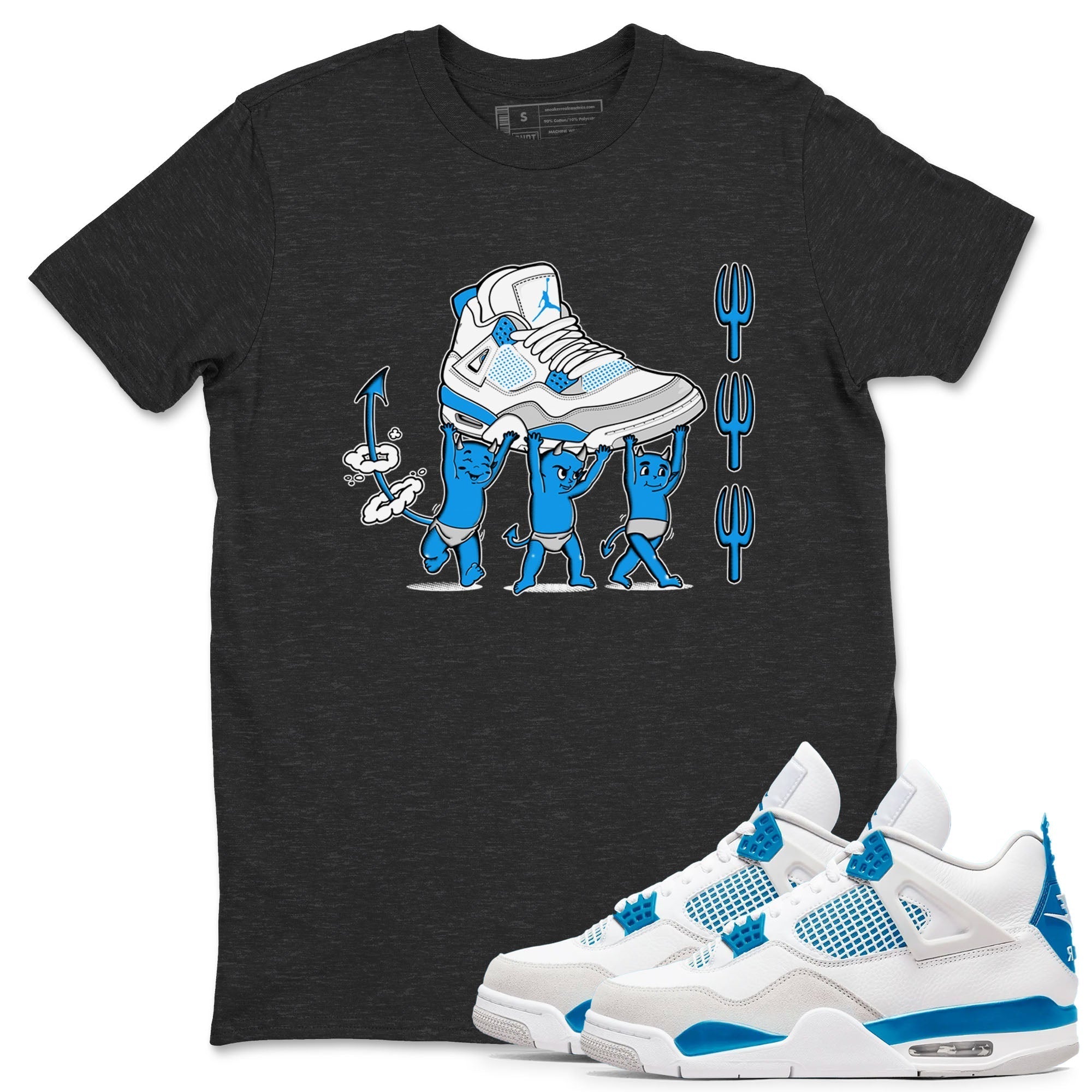 Devil Babies snkmatch Tees - Air Jordan 4 Military Blue