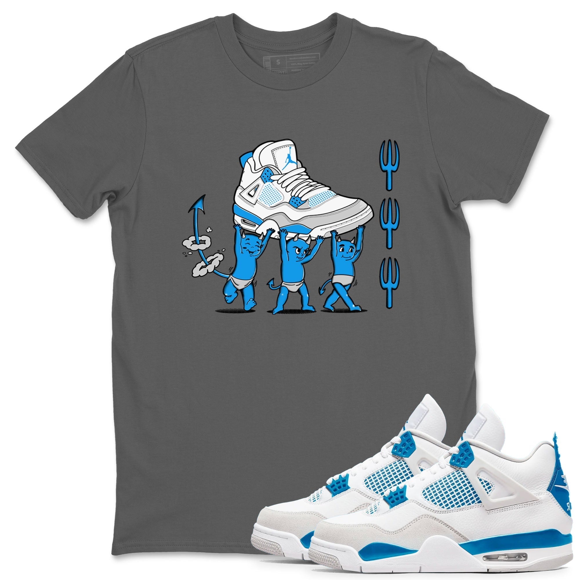 Devil Babies snkmatch Tees - Air Jordan 4 Military Blue