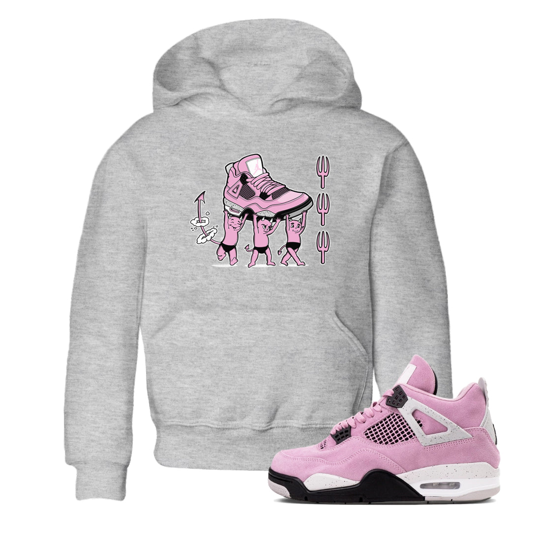 Devil Babies snkmatch Tees Kids - Air Jordan 4 Orchid