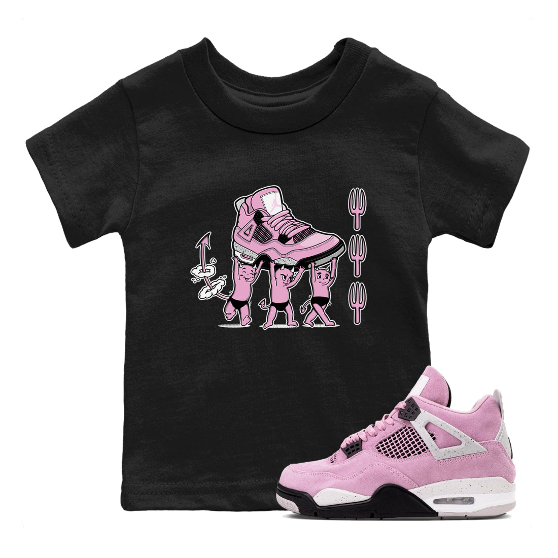 Devil Babies snkmatch Tees Kids - Air Jordan 4 Orchid