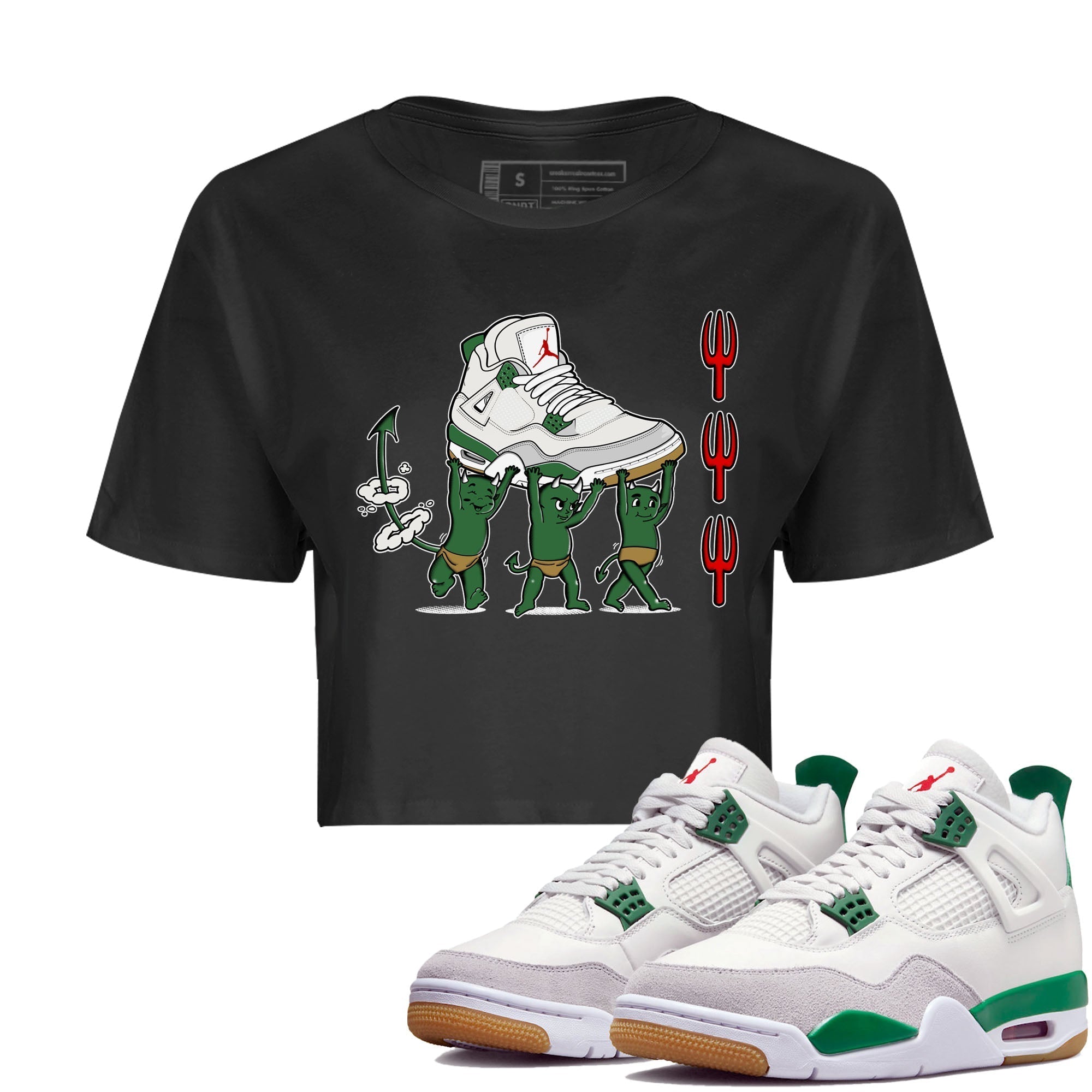 Devil Babies snkmatch Women's Top - Air Jordan 4 Pine Green