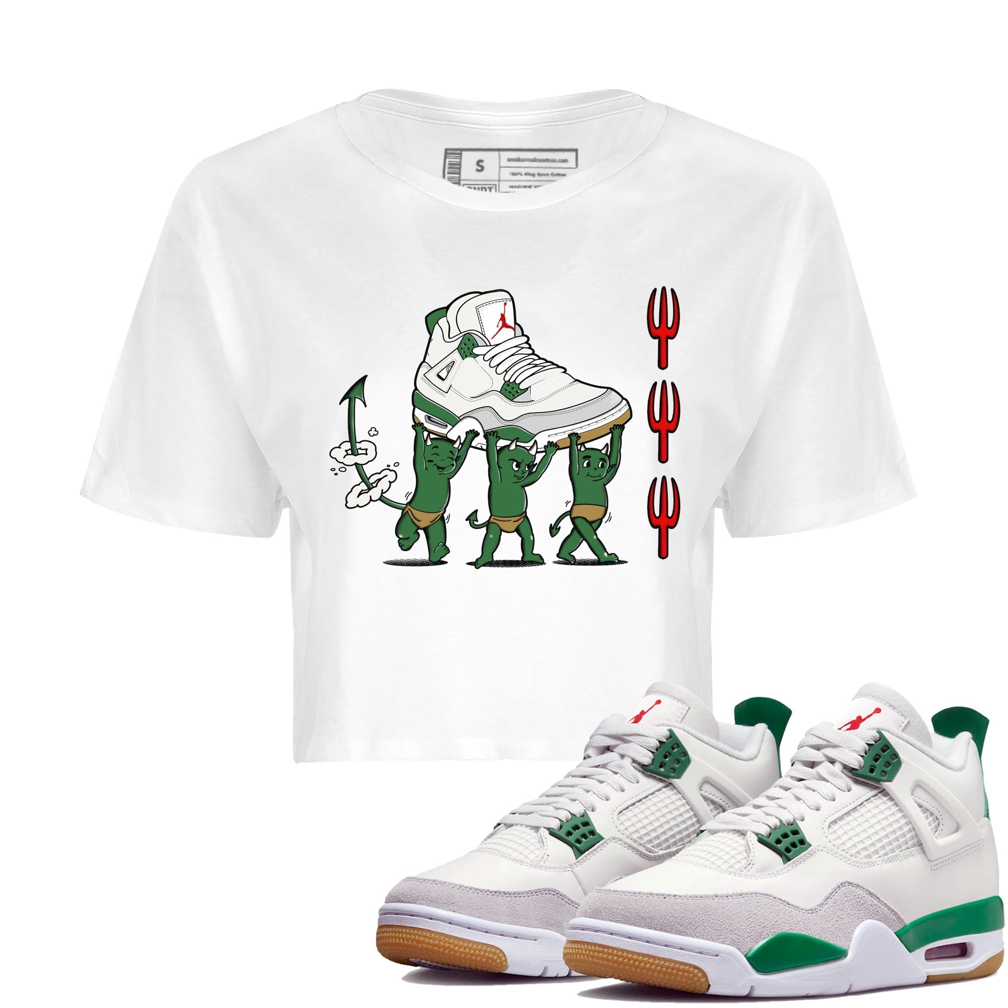 Devil Babies snkmatch Women's Top - Air Jordan 4 Pine Green