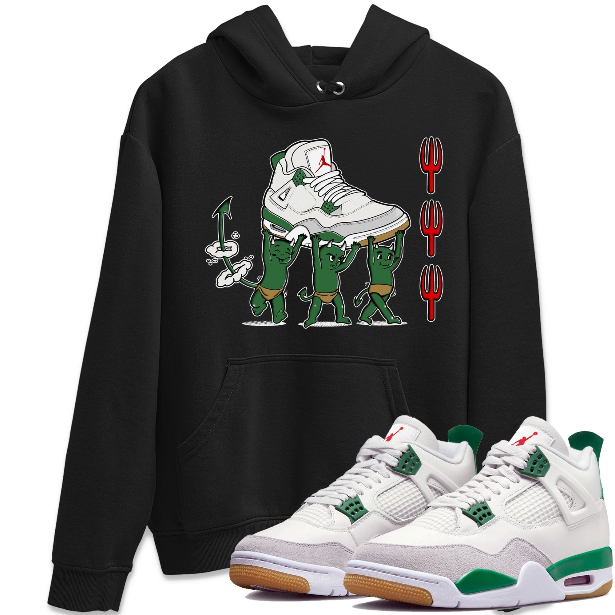 Devil Babies snkmatch Tees - Air Jordan 4 Pine Green