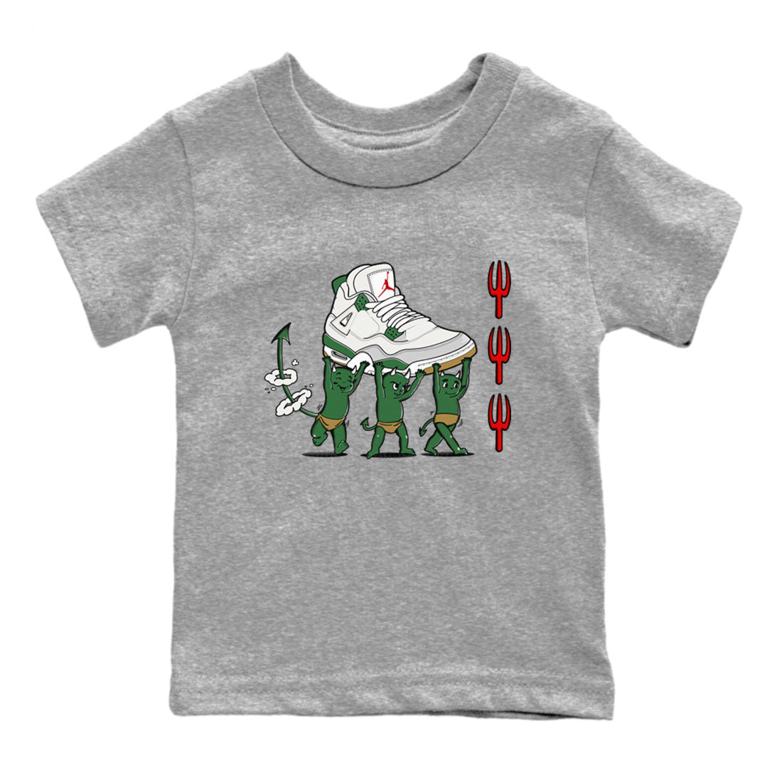 Devil Babies snkmatch Tees Kids - Air Jordan 4 Pine Green