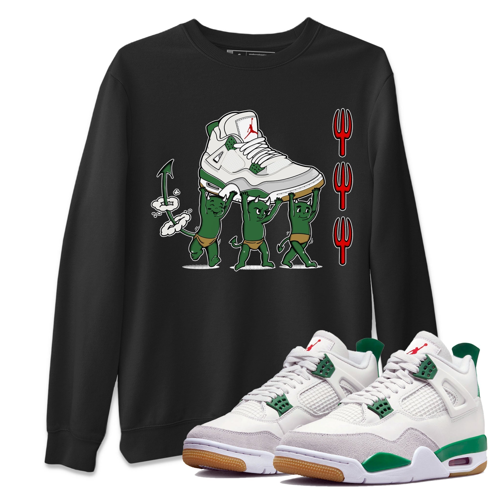 Devil Babies snkmatch Tees - Air Jordan 4 Pine Green