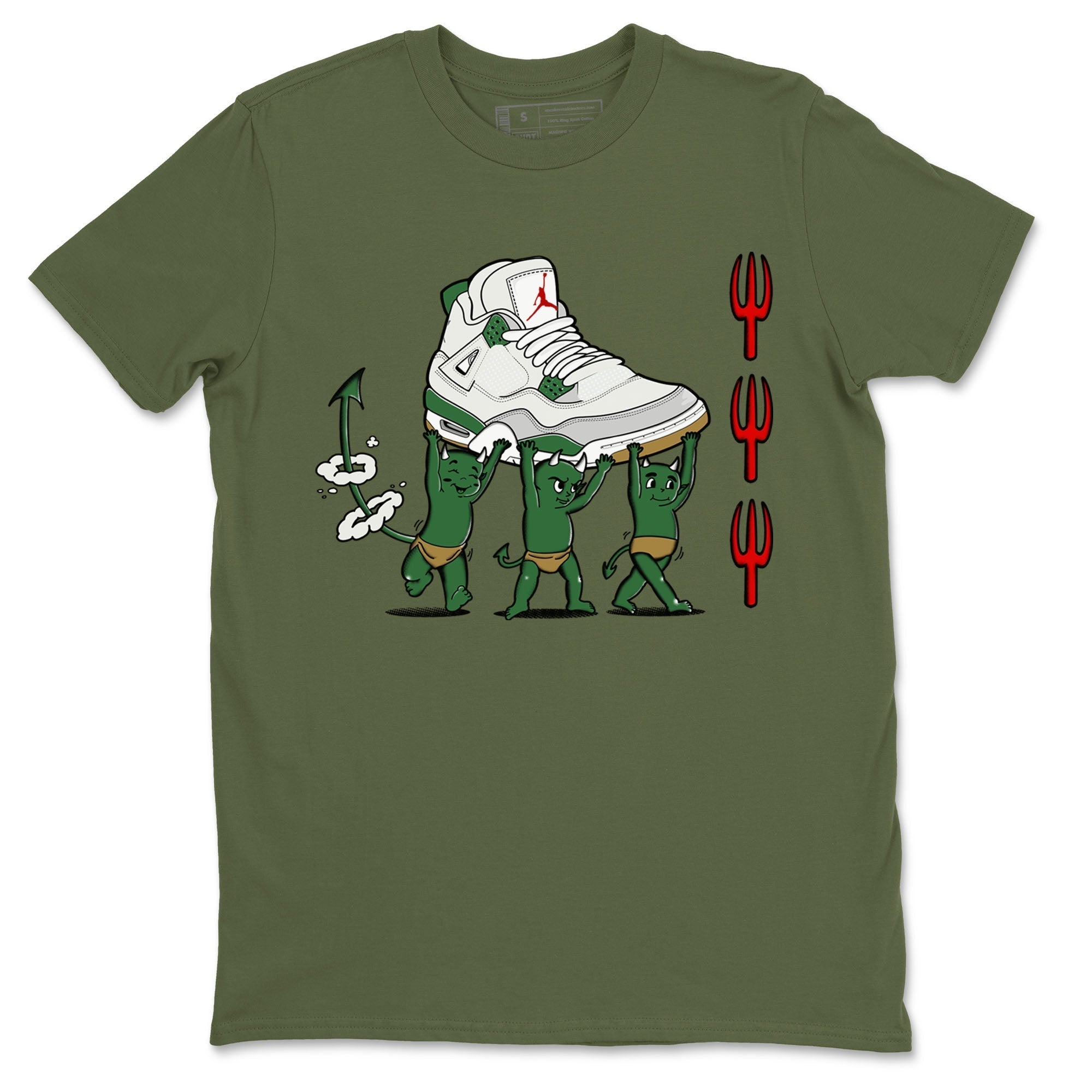 Devil Babies snkmatch Tees - Air Jordan 4 Pine Green
