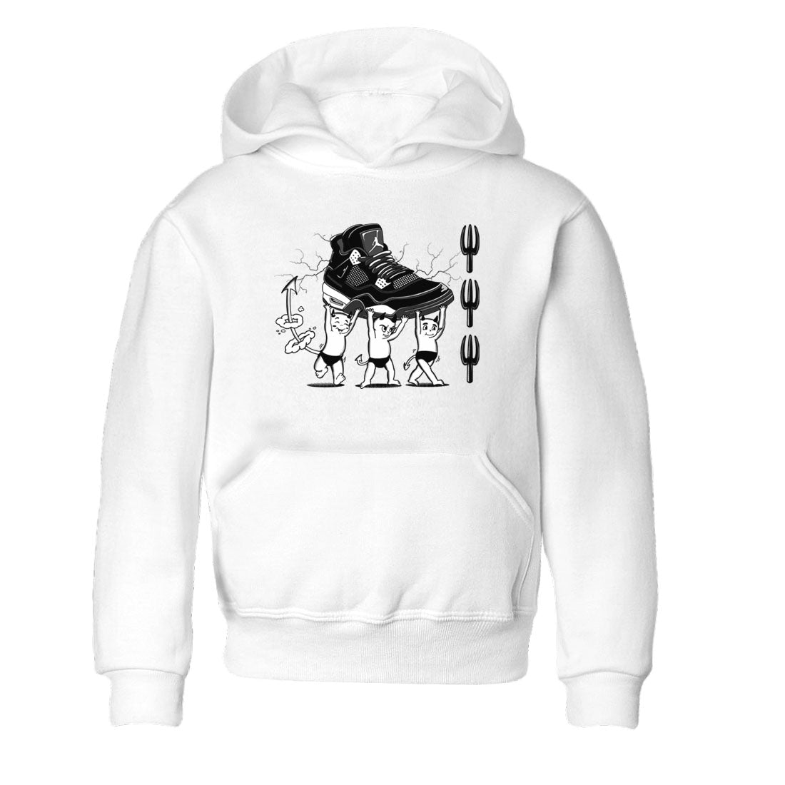 Devil Babies snkmatch Tees Kids - Air Jordan 4 White Thunder