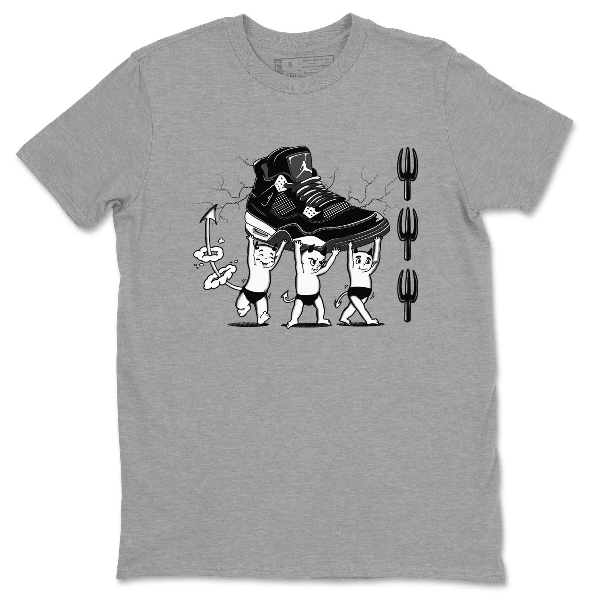 Devil Babies snkmatch Tees - Air Jordan 4 White Thunder