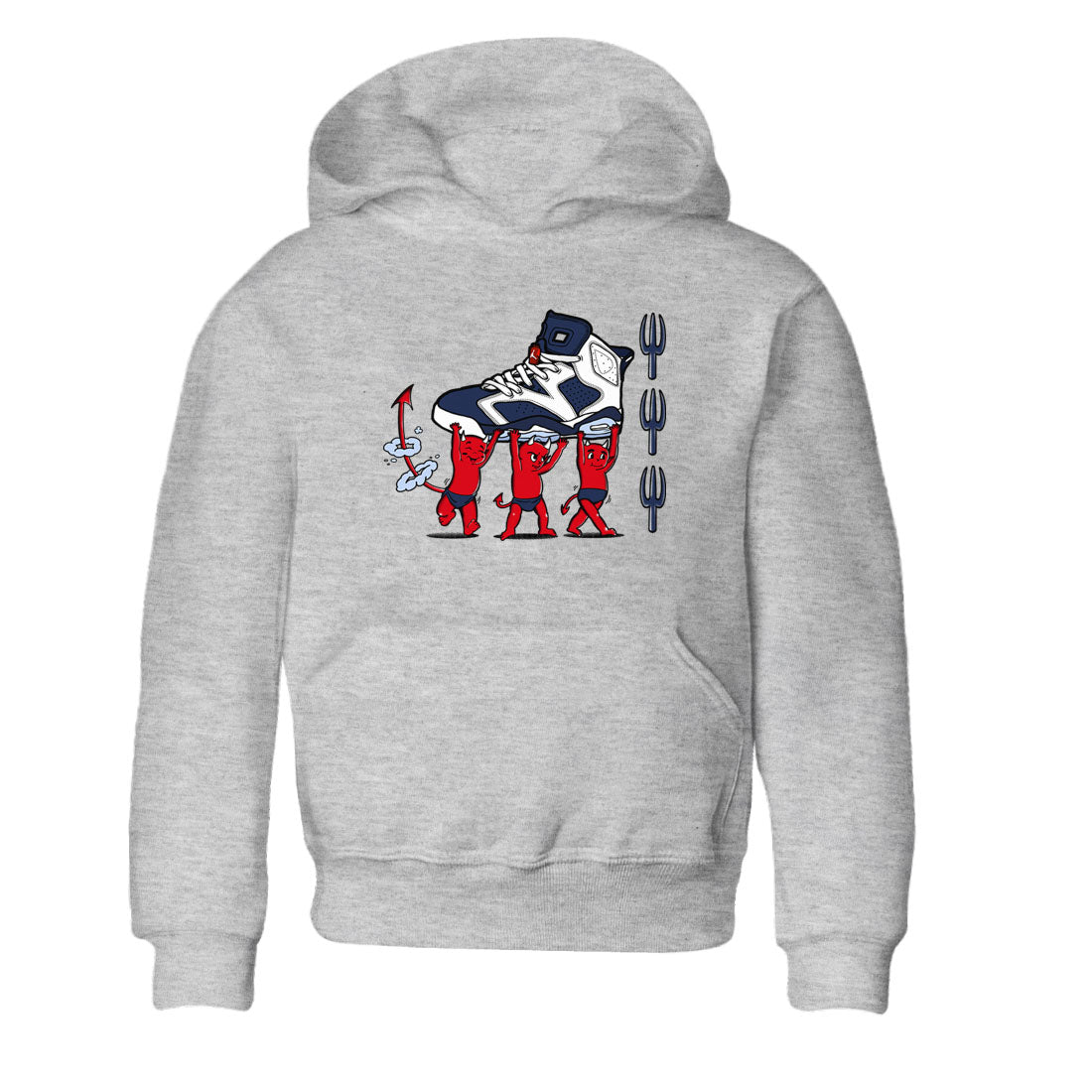 Devil Babies snkmatch Tees Kids - Air Jordan 6 White And Midnight Navy