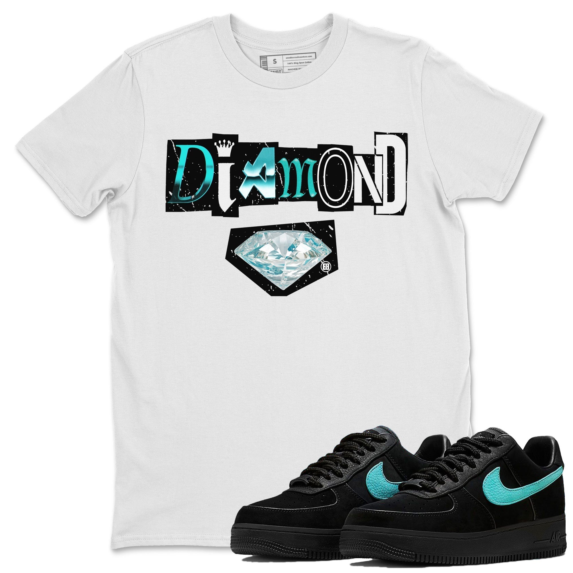 Diamond Letter Unisex Tops - Air Force 1 Tiffany