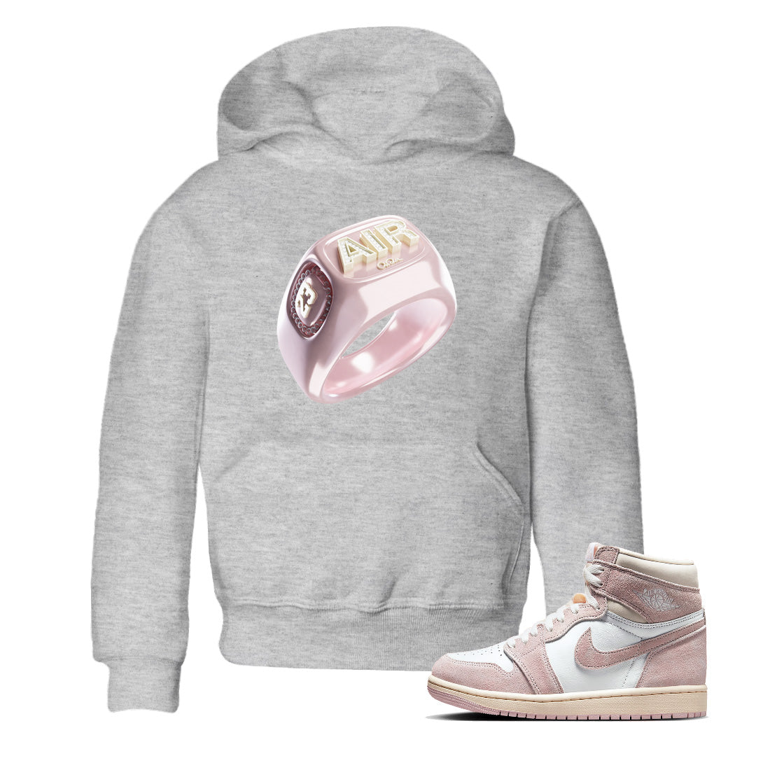 Diamond Ring Kids Tops - Air Jordan 1 Washed Pink