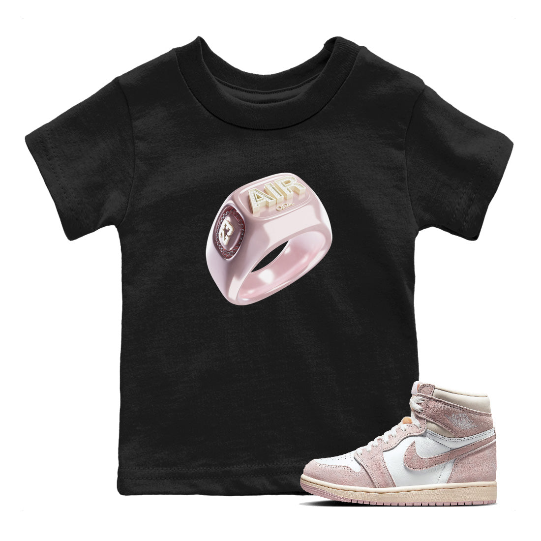 Diamond Ring Kids Tops - Air Jordan 1 Washed Pink