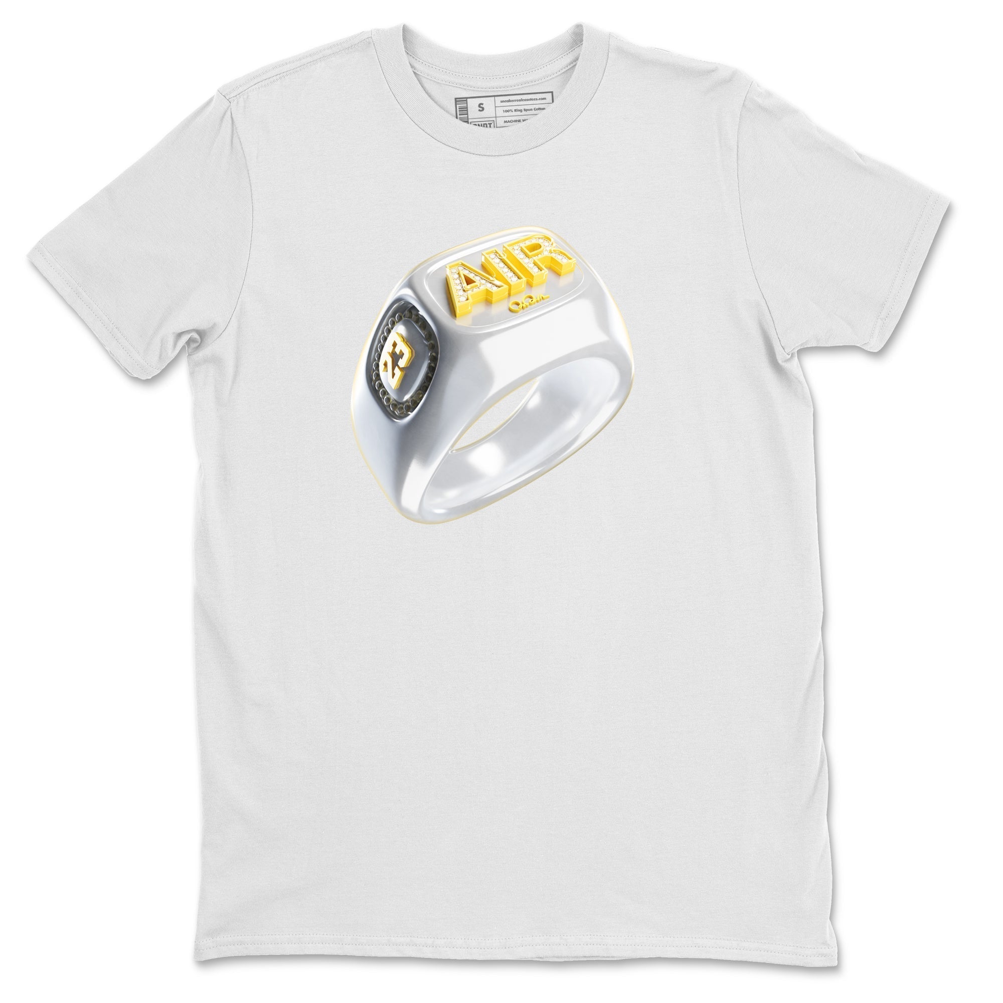 Diamond Ring Unisex Tops - Air Jordan 11 Yellow Python