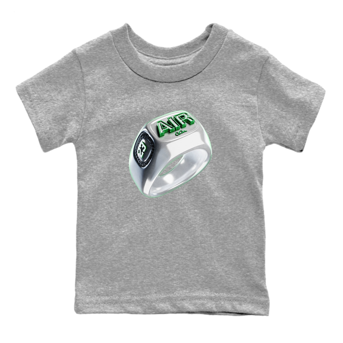 Diamond Ring Kids Tops - Air Jordan 4 Pine Green