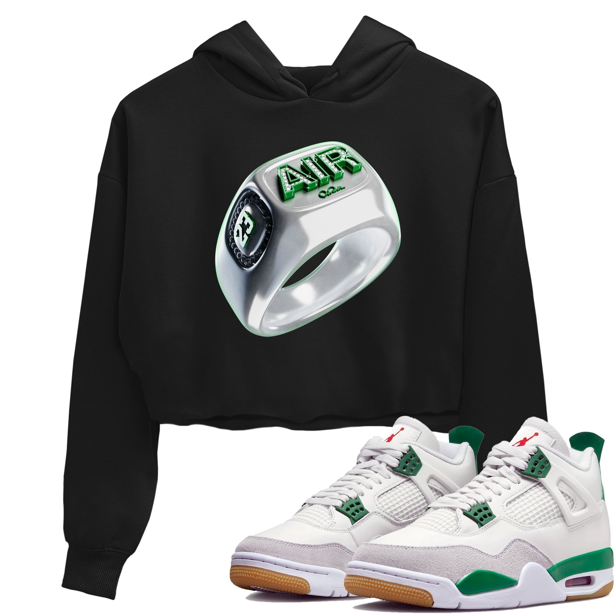 Diamond Ring Women's Tops - Air Jordan 4 Pine Green SB