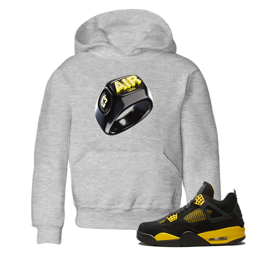 Diamond Ring Kids Tops - Air Jordan 4 Thunder