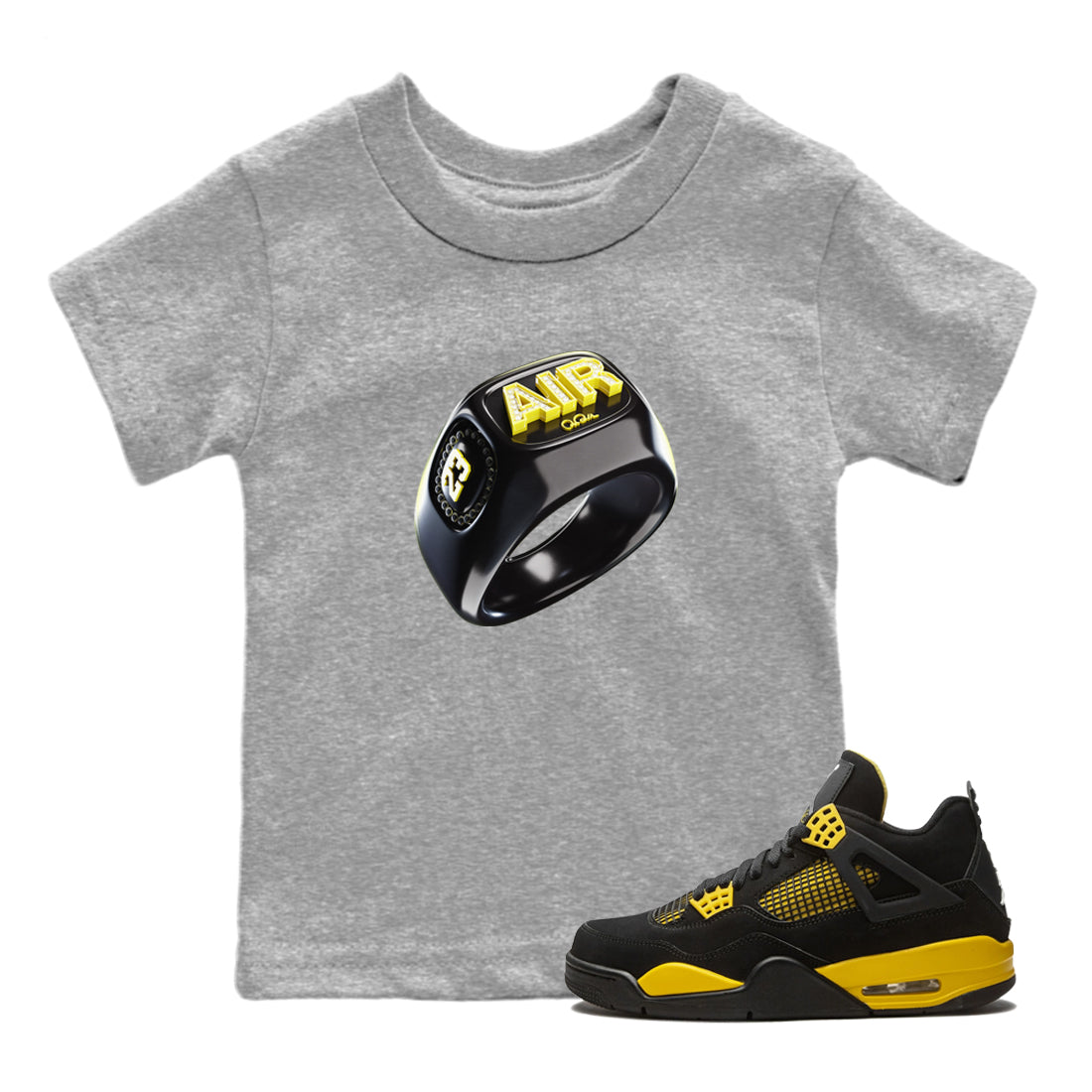 Diamond Ring Kids Tops - Air Jordan 4 Thunder