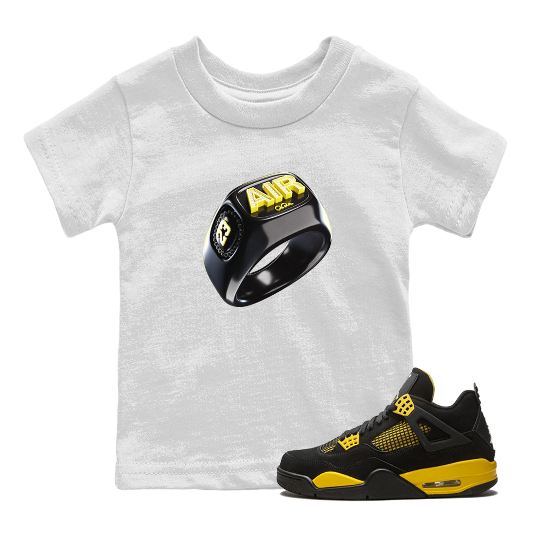 Diamond Ring Kids Tops - Air Jordan 4 Thunder