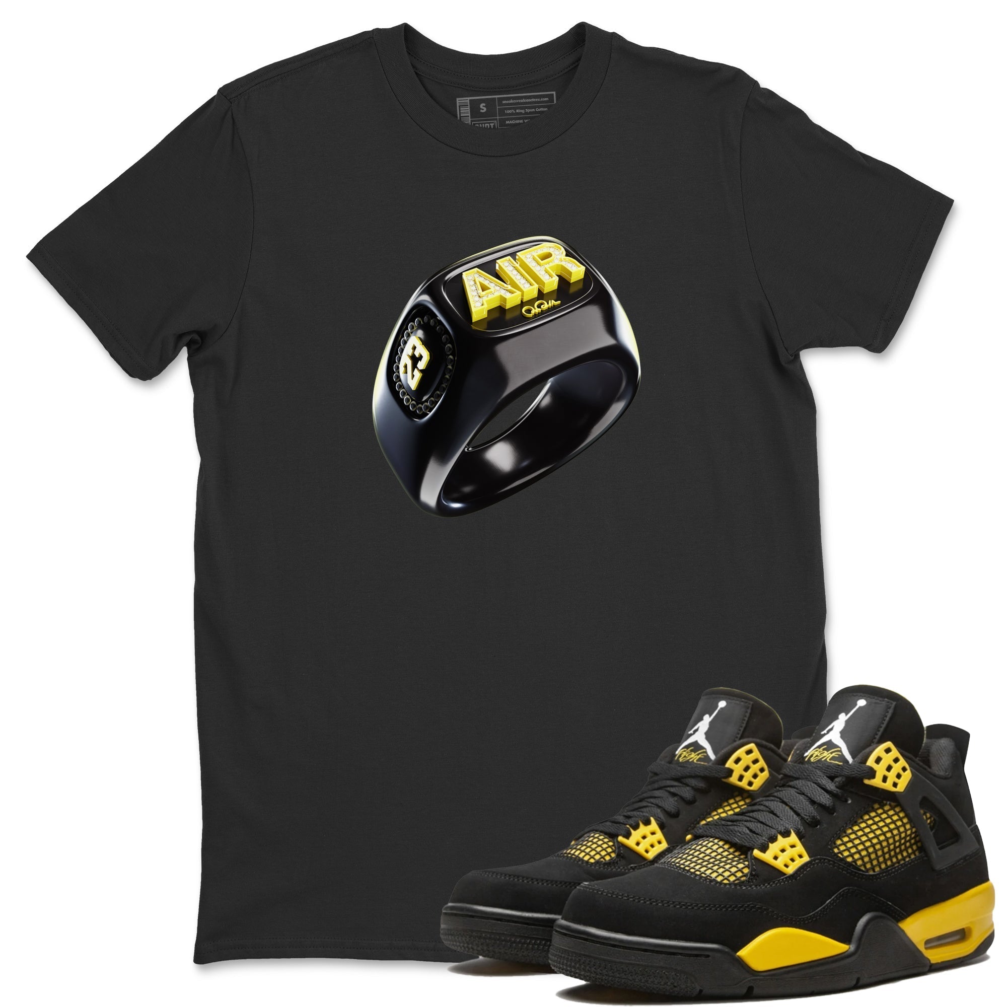 Diamond Ring Unisex Tops - Air Jordan 4 Thunder