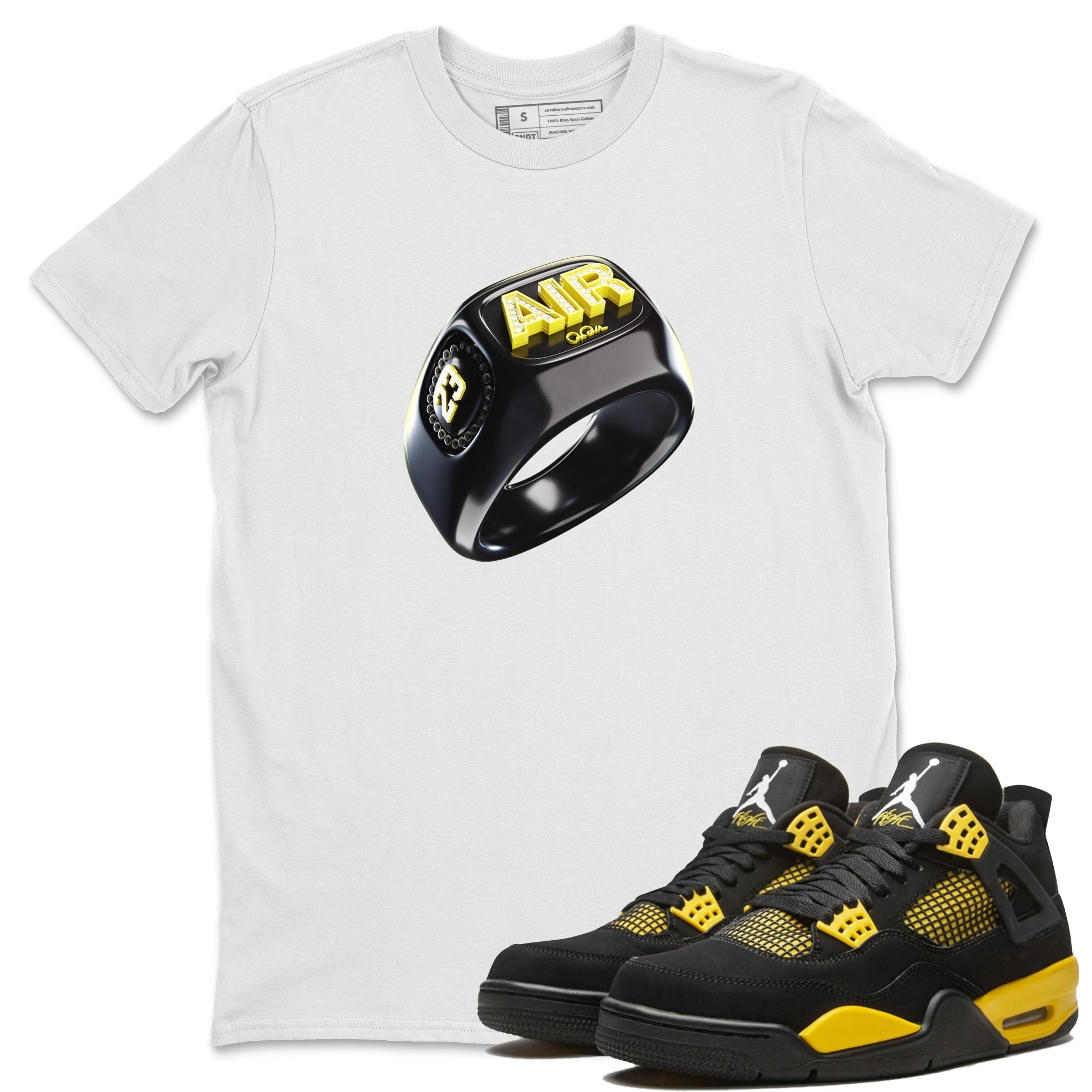 Diamond Ring Unisex Tops - Air Jordan 4 Thunder