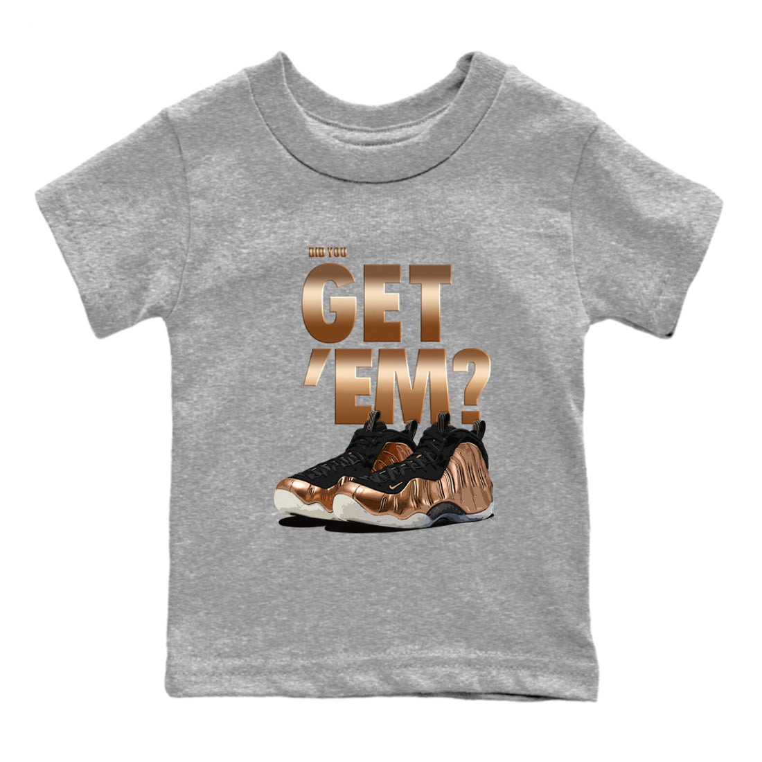 Did You Get 'Em snkmatch Tees Kids - Air Foamposite One Metallic Copper