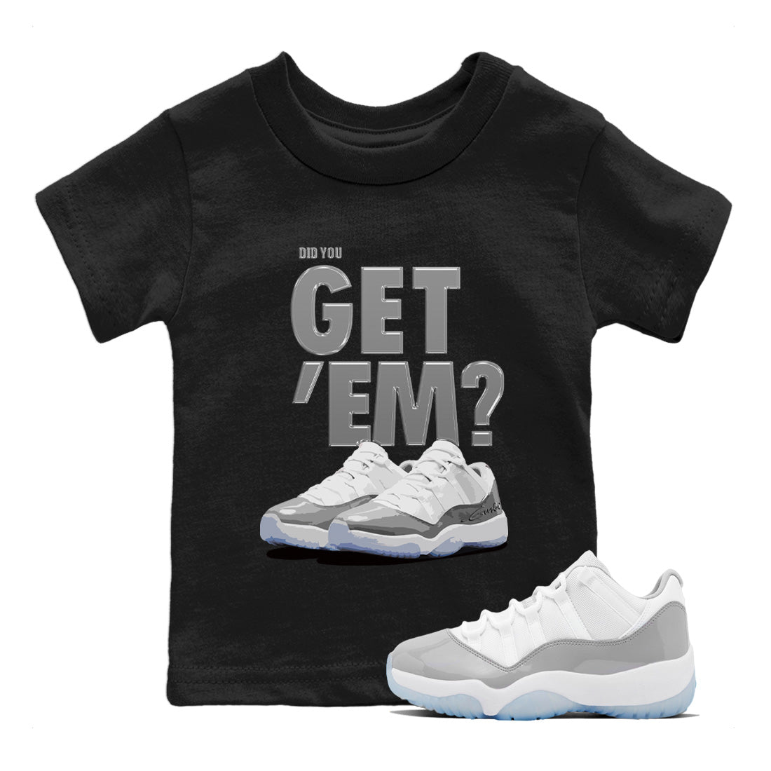 Did You Get 'Em Kids Tops - Air Jordan 11 White Cement