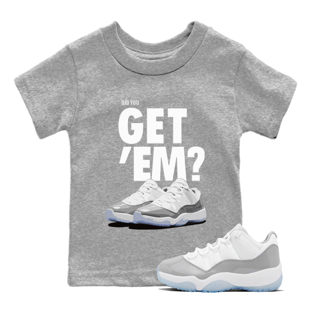 Did You Get 'Em Kids Tops - Air Jordan 11 White Cement