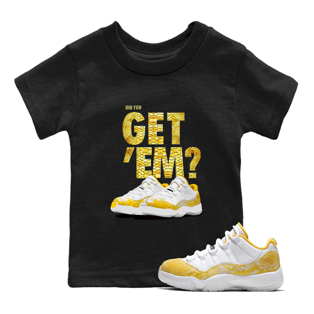 Did You Get 'Em Kids Tops - Air Jordan 11 Yellow Python