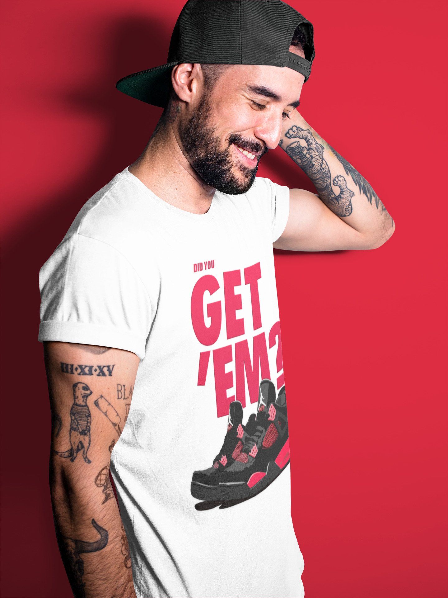 Did You Get 'Em Unisex Tops - Air Jordan 4 Red Thunder