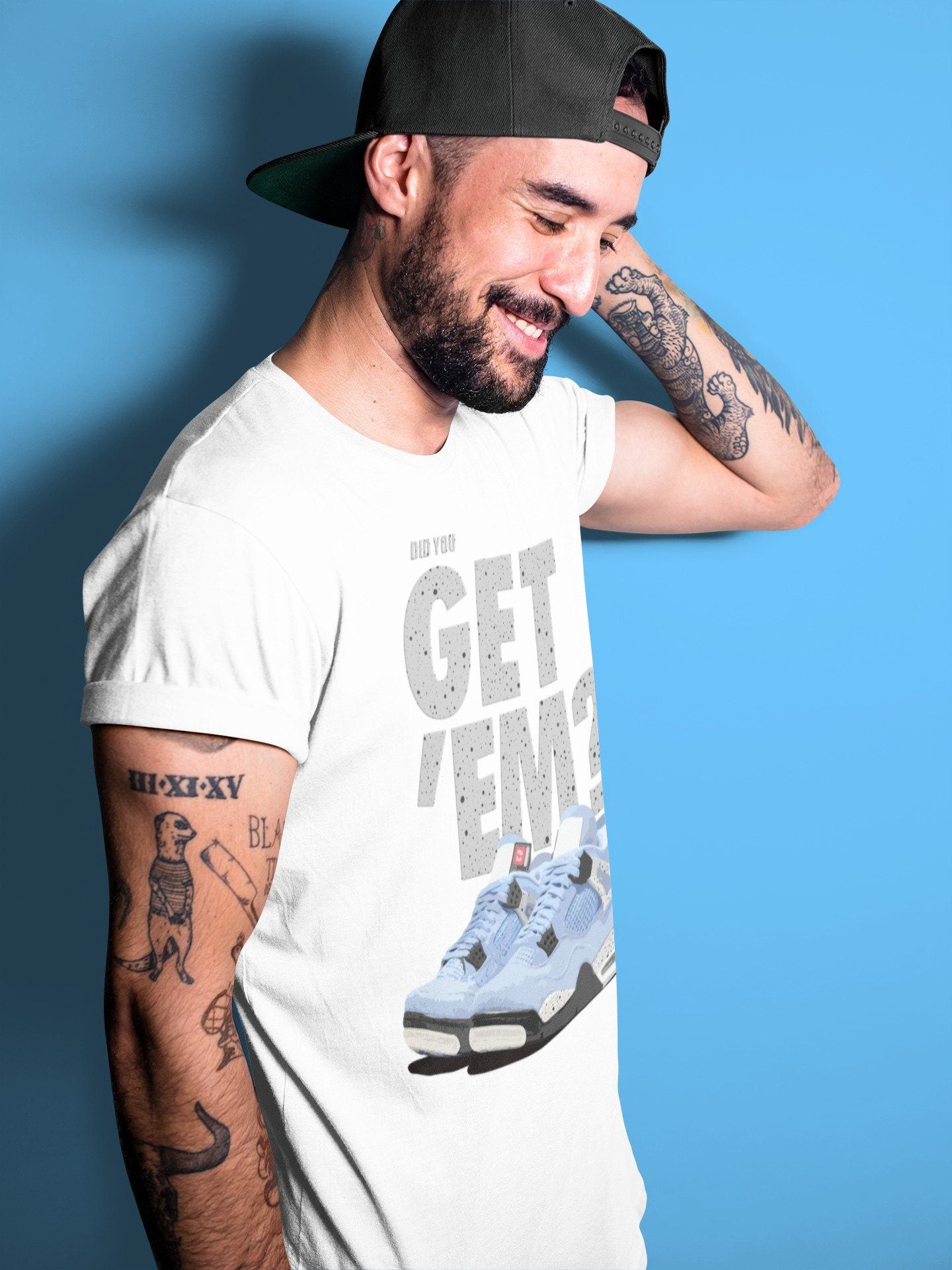 Did You Get 'Em Unisex Tops - Air Jordan 4 University Blue