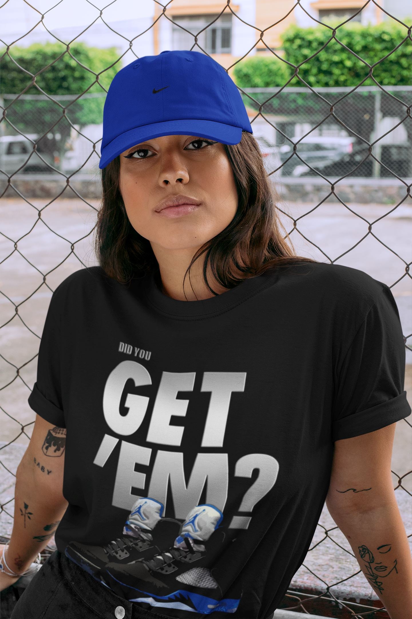 Did You Get 'Em Unisex Tops - Air Jordan 5 Racer Blue
