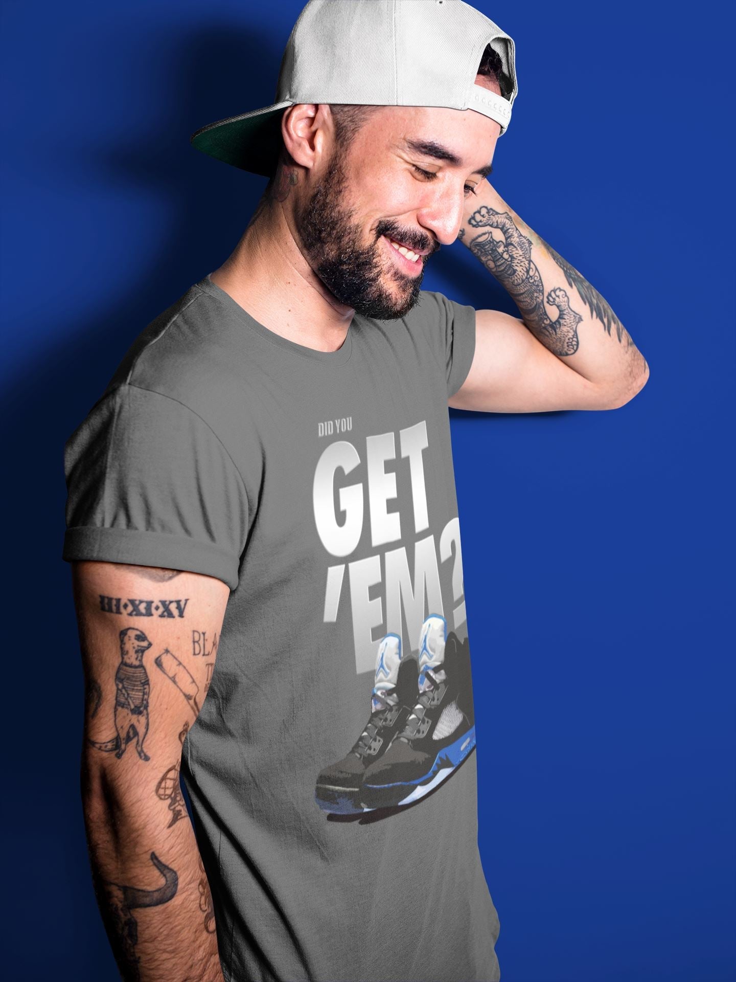Did You Get 'Em Unisex Tops - Air Jordan 5 Racer Blue