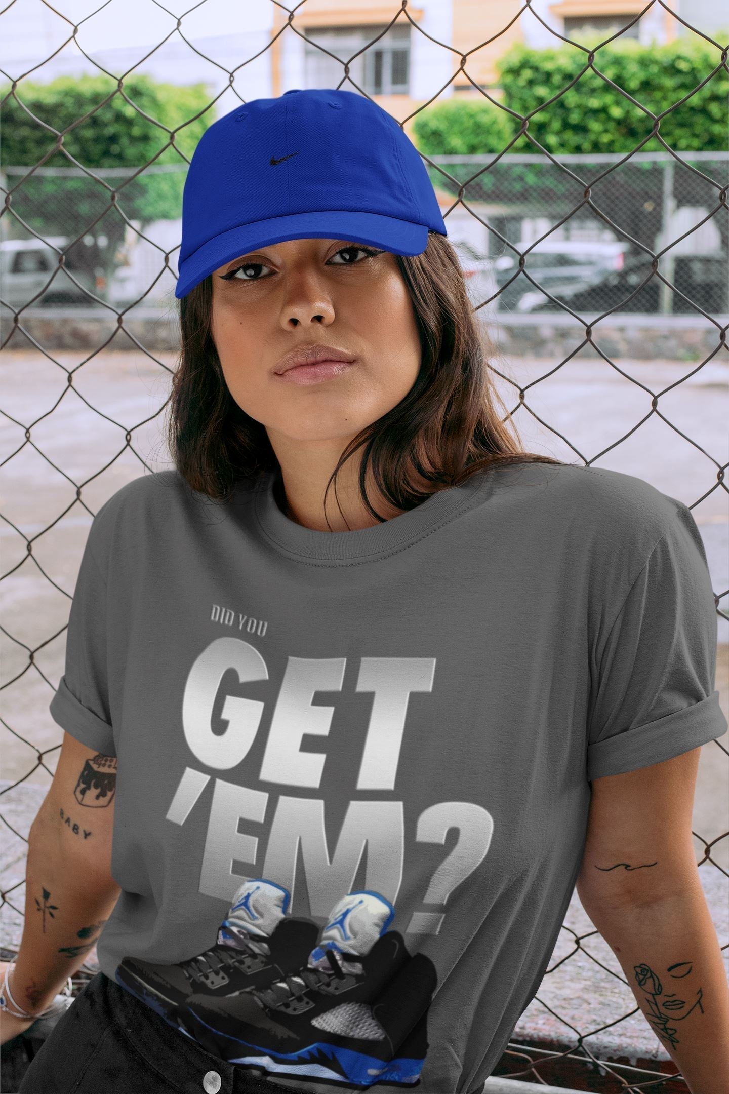 Did You Get 'Em Unisex Tops - Air Jordan 5 Racer Blue
