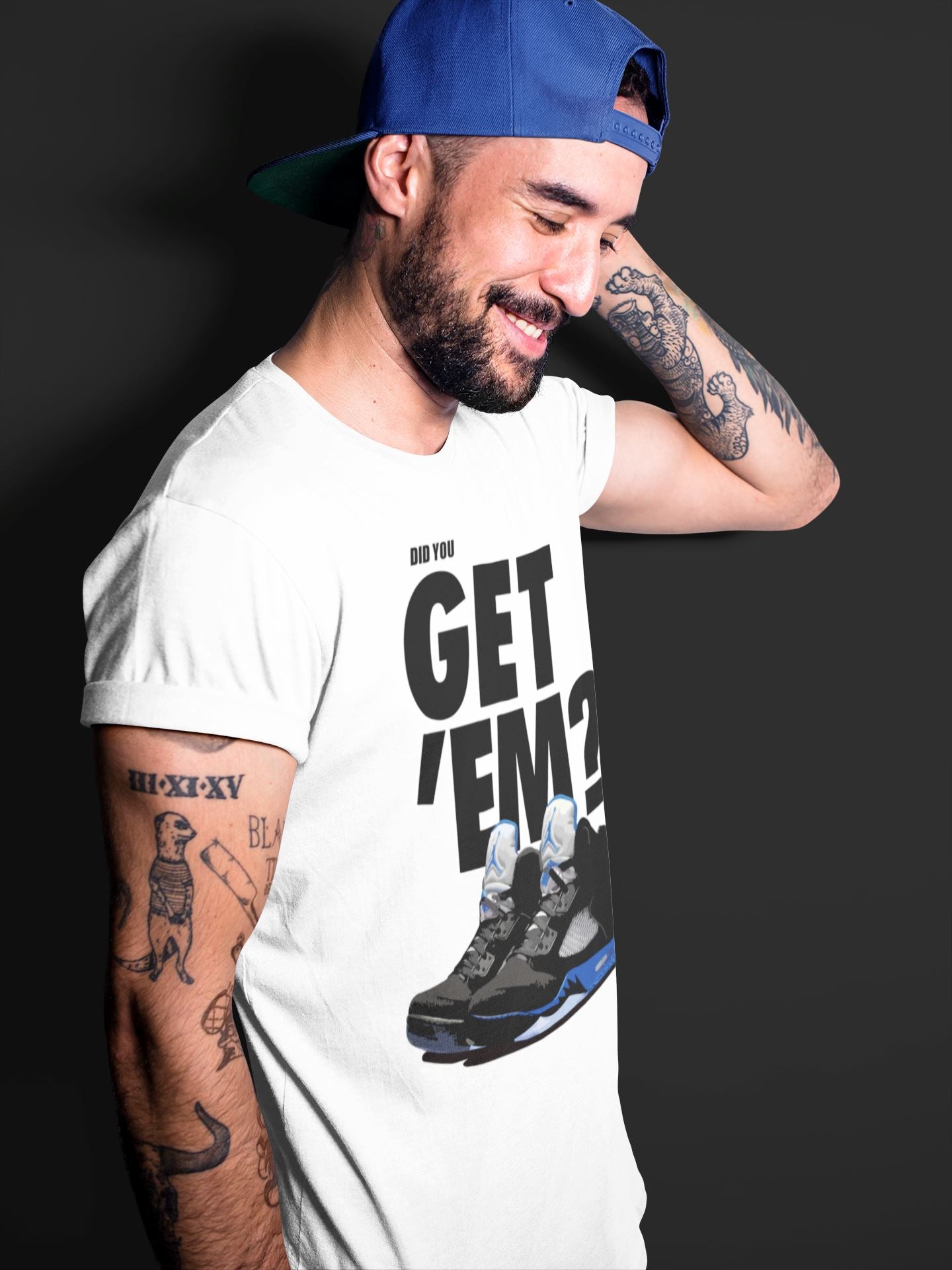 Did You Get 'Em Unisex Tops - Air Jordan 5 Racer Blue