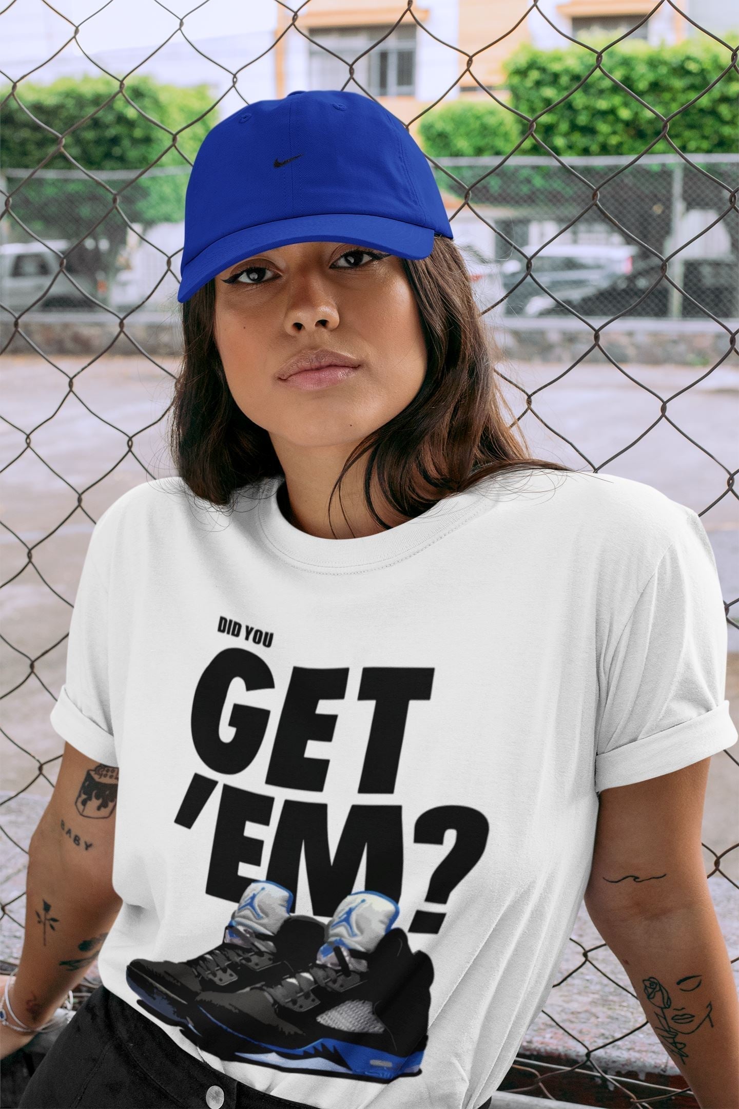 Did You Get 'Em Unisex Tops - Air Jordan 5 Racer Blue