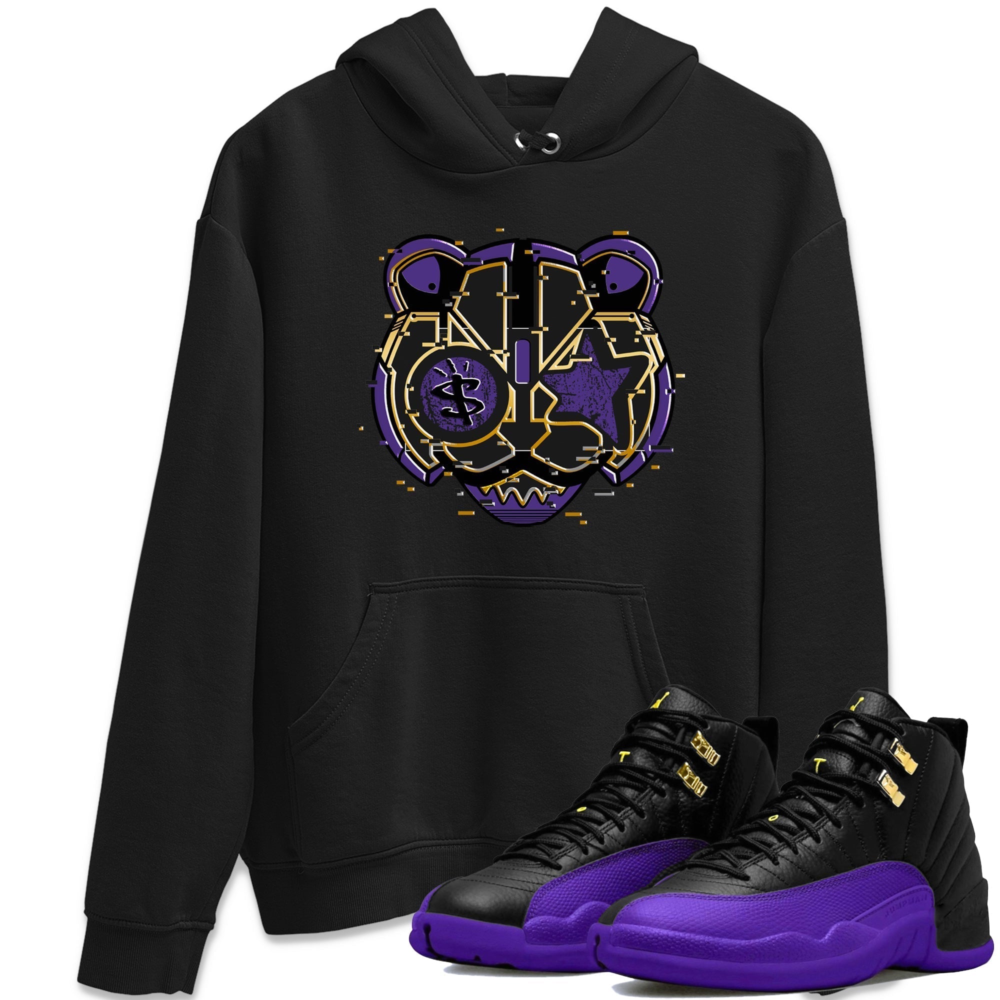 Digital Cat Face Unisex Tops - Air Jordan 12 Field Purple