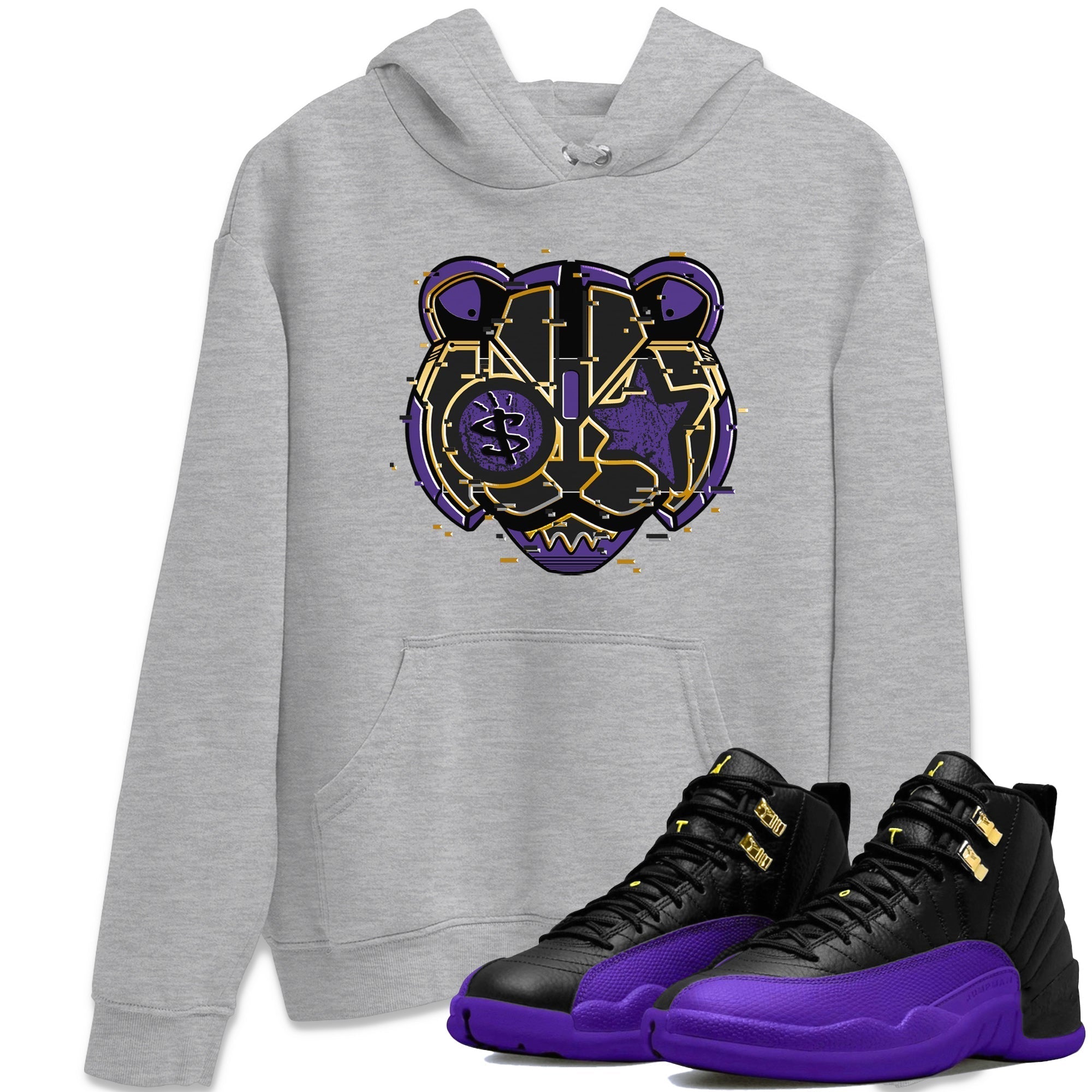 Digital Cat Face Unisex Tops - Air Jordan 12 Field Purple